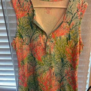 Coral Reef Print Sleeveless Top